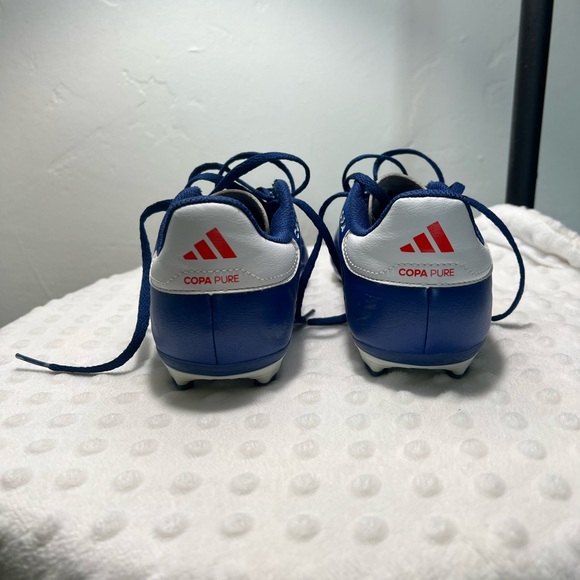 Adidas Royal Blue Soccer Shoes with White Stripes - Picture 3 of 5